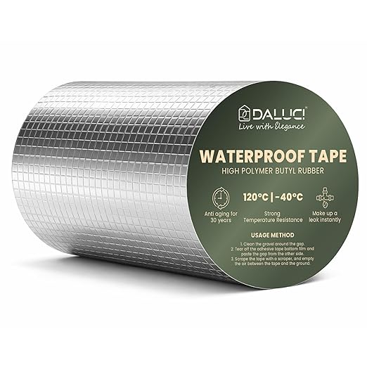 Super Strong Waterproof Butyl Tape for Leakage Repair – Self Adhesive Heavy Duty Aluminum Foil Tape for Roof Waterproofing