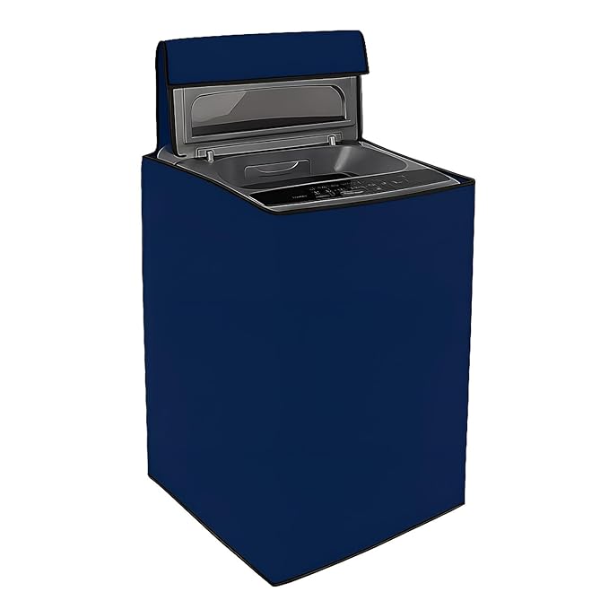 Top Load Fully Automatic Washing Machine Cover for 6 kg, 6.5 kg, 7kg & 7.5 kg | Waterproof & Dustproof Polyester Fabric with Zipper | Protective Cover for Washing Machine (Blue, 59X59X86 CM)