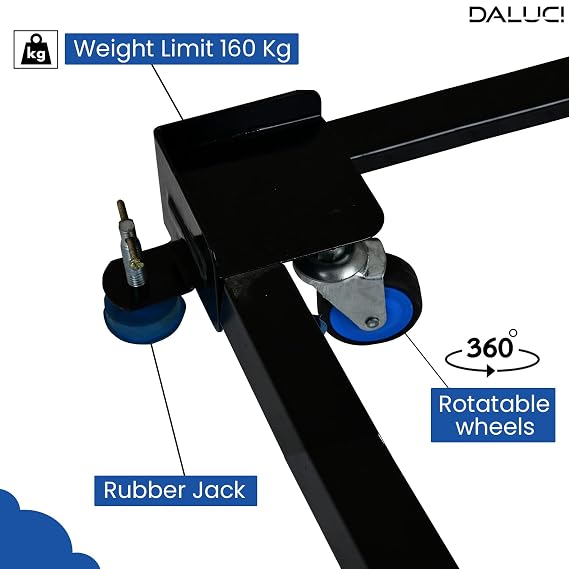 DALUCI Adjustable Washing Machine Stand with Wheels – Heavy Duty Metal Trolley with Anti Vibration Rubber Grips for 6kg, 7kg, 8kg Appliance Base for Top & Front Load Washing Machine, Fridge, Dishwasher, Refrigerator Stand.